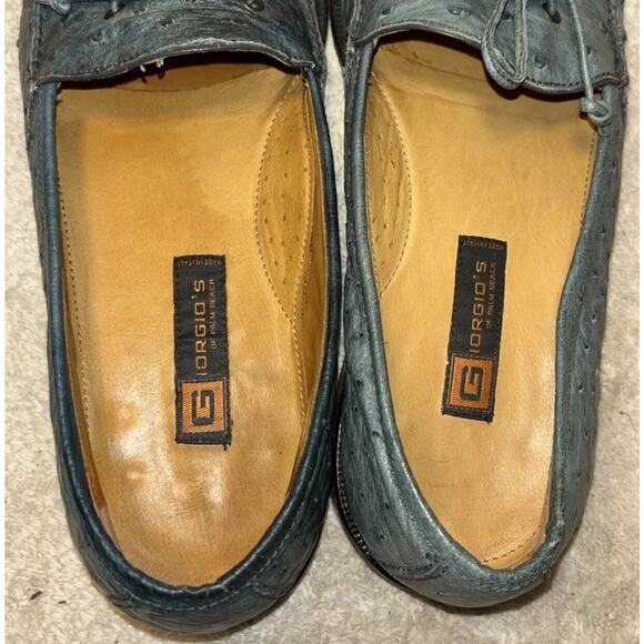 Giorgio\'s of Palm Beach Vintage Ostrich Leather Loafer Flats Men Size 8 main image 5